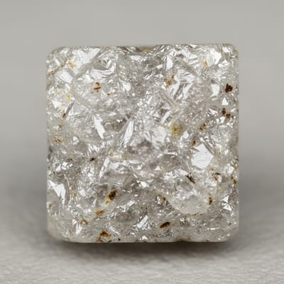Close-up macro photograph of raw Diamond gemstone crystal