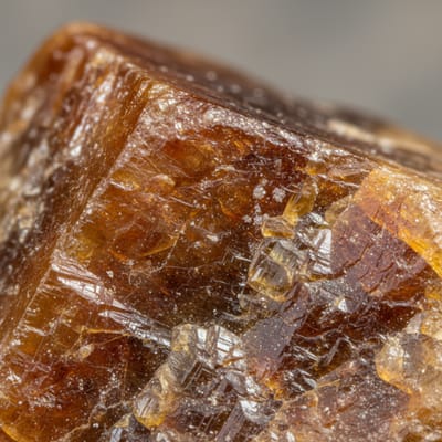Close-up macro photograph of raw Zircon gemstone crystal